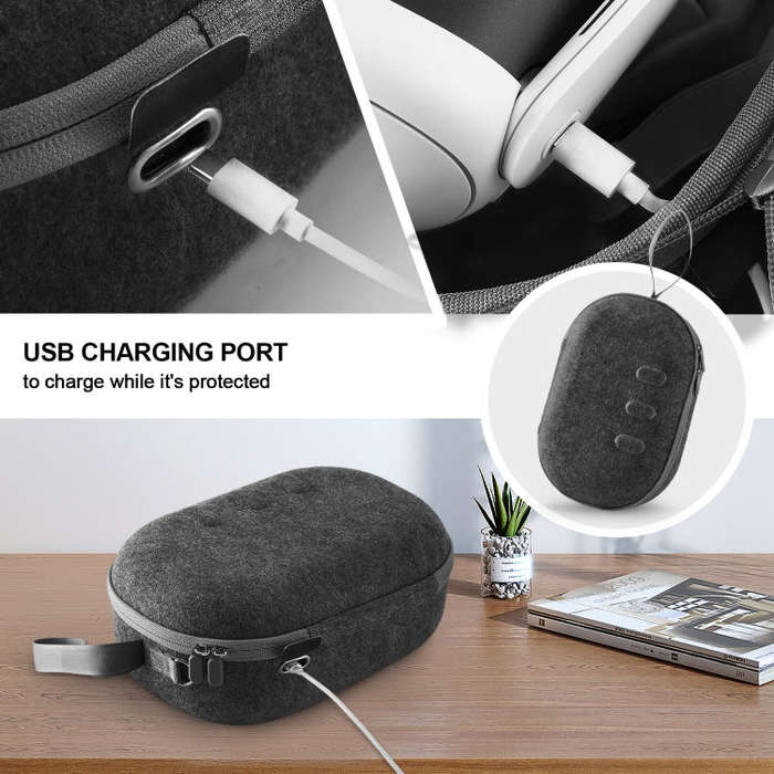 JYS-MQ018 For Apple Vision Pro / Quest 3 VR Glasses Storage Bag Anti-fall and Anti-scrape Portabl...