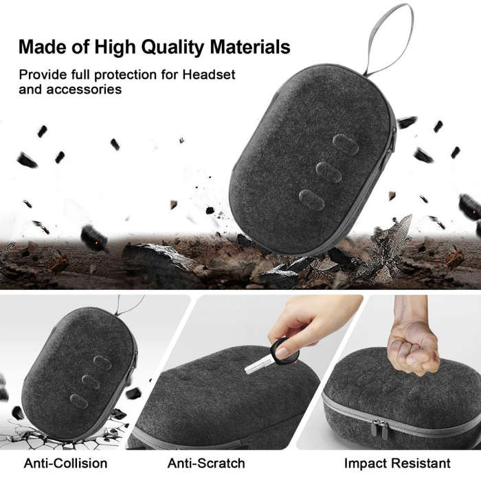 JYS-MQ018 For Apple Vision Pro / Quest 3 VR Glasses Storage Bag Anti-fall and Anti-scrape Portabl...