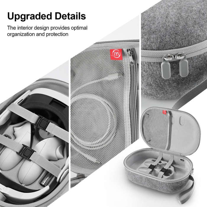 JYS-MQ018 For Apple Vision Pro / Quest 3 VR Glasses Storage Bag Anti-fall and Anti-scrape Portabl...
