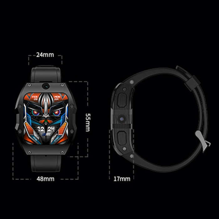 LOKMAT Appllp 3 Max 2.02-Inch Plug Card 4G Call Waterproof Sport Smart Watch With SOS(Blue)
