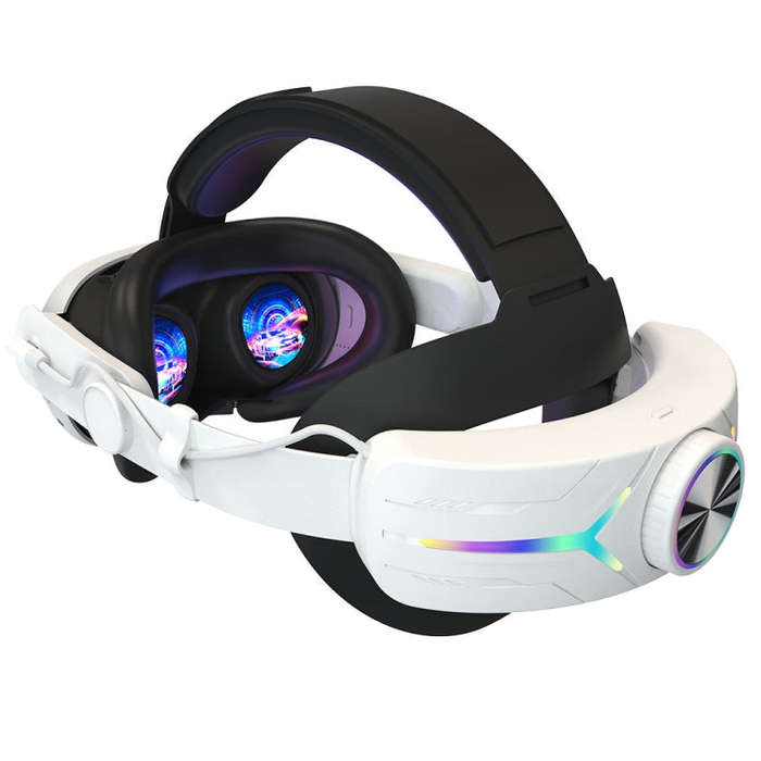 For Quest 3 USB Rechargeable RGB Lighting Effect Adjustable Foldable Headset(Elite)