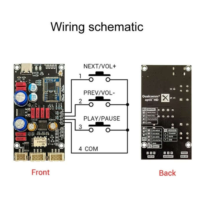 QCC3034 Bluetooth Lossless Decoder Board APTX Amplifier Wireless Receiver
