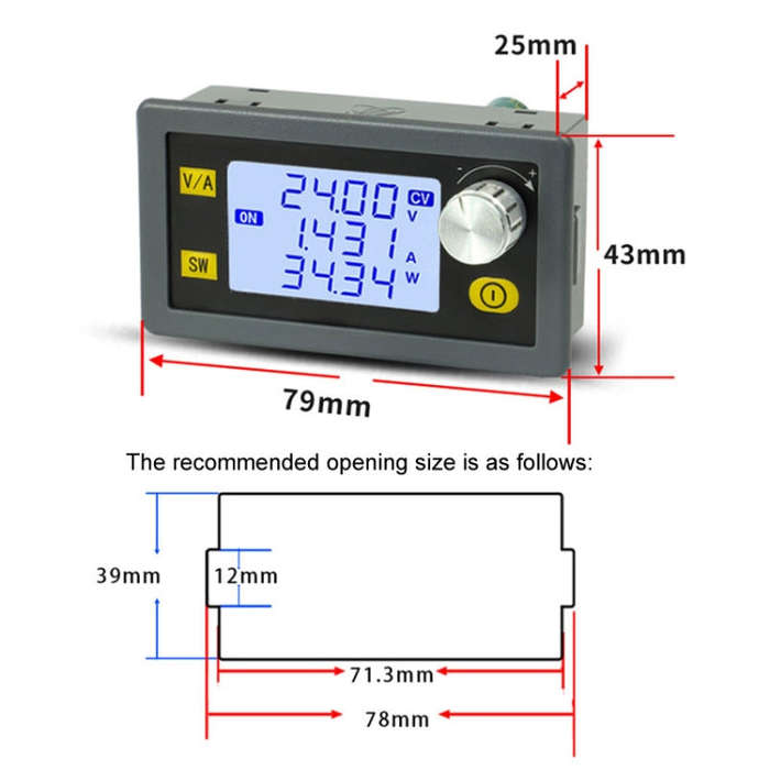 80W 5A DC-DC Adjustable Voltage Regulator Battery Charging Module