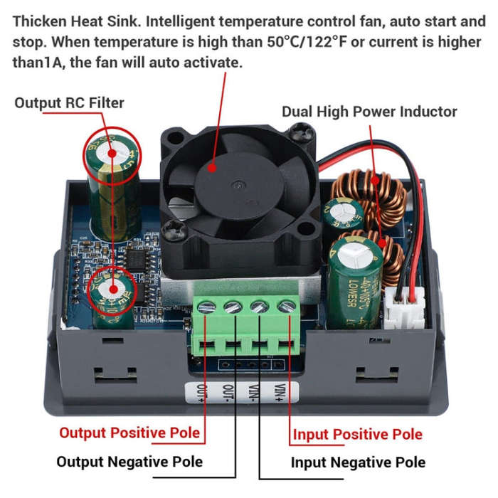 80W 5A DC-DC Adjustable Voltage Regulator Battery Charging Module