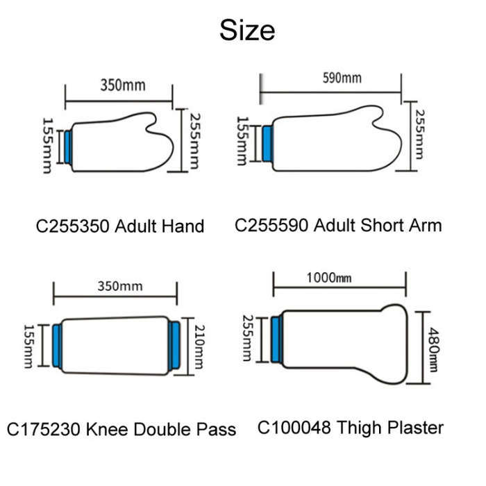 Fracture Waterproof Plaster Postoperative Bathing Protection, Model: C175230 Knee Double Pass