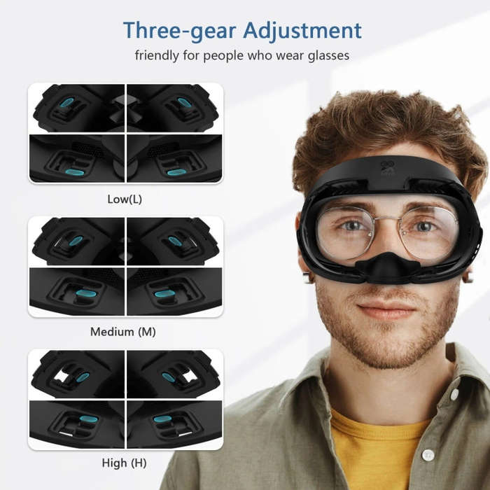 AMVR Q3FC1 For Quest3 Mask Ice Silk Breathable Leather Material(Mask+1 Ice Silk)