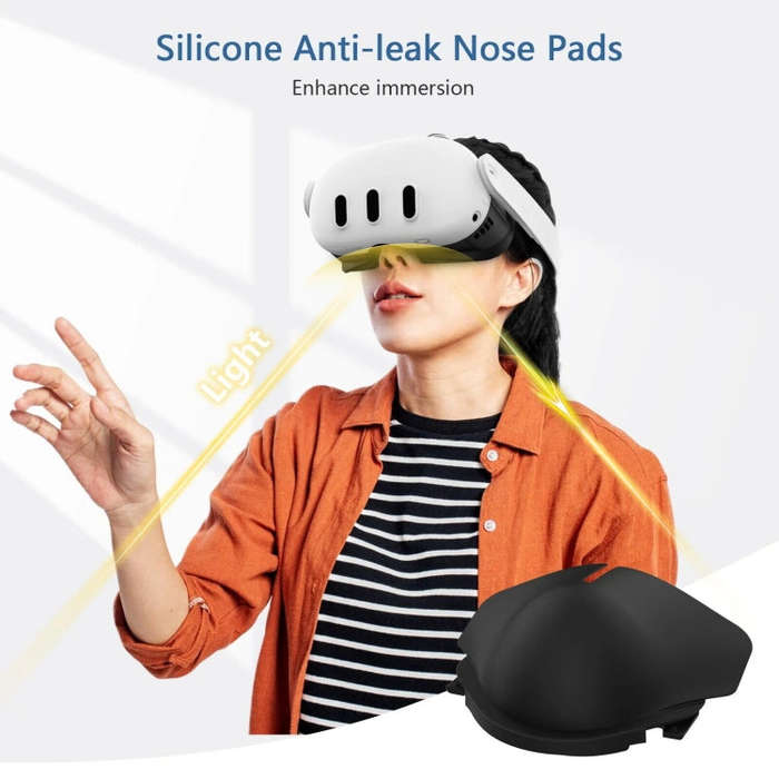 AMVR Q3FC1 For Quest3 Mask Ice Silk Breathable Leather Material(Mask+1 Ice Silk)