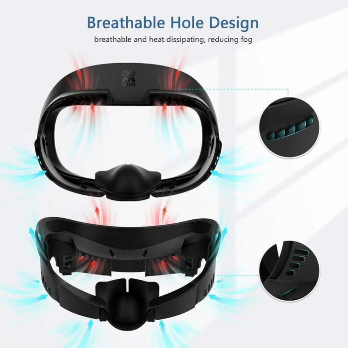 AMVR Q3FC1 For Quest3 Mask Ice Silk Breathable Leather Material(Mask+1 Ice Silk)