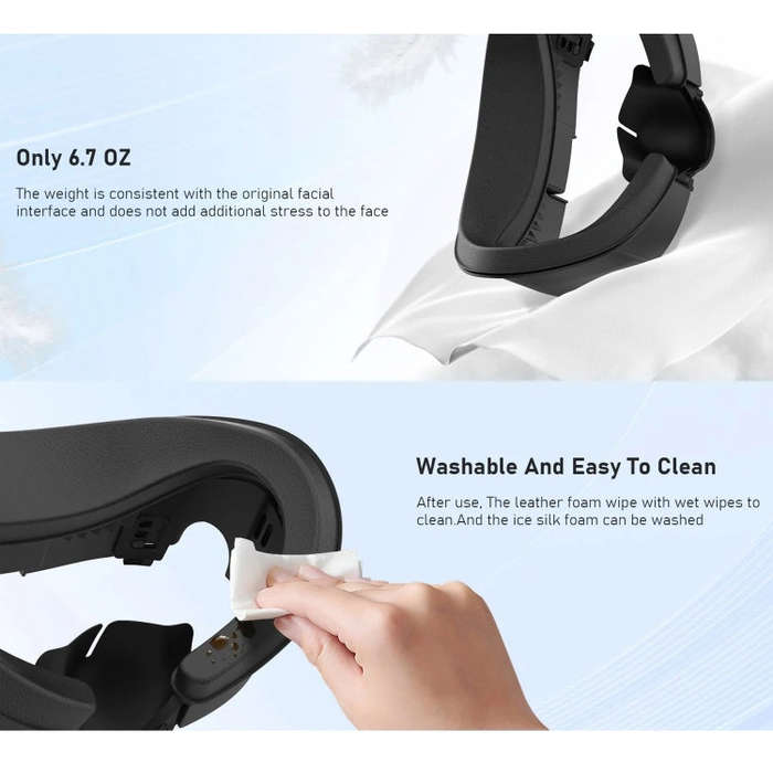 AMVR Q3FC1 For Quest3 Mask Ice Silk Breathable Leather Material(Mask+1 Ice Silk)