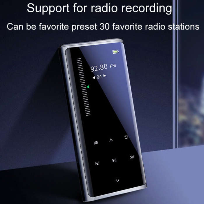 M27 1.8 Inch Bluetooth MP3/MP4 Music Player E-Book Recorder, Size: 32GB(Black)