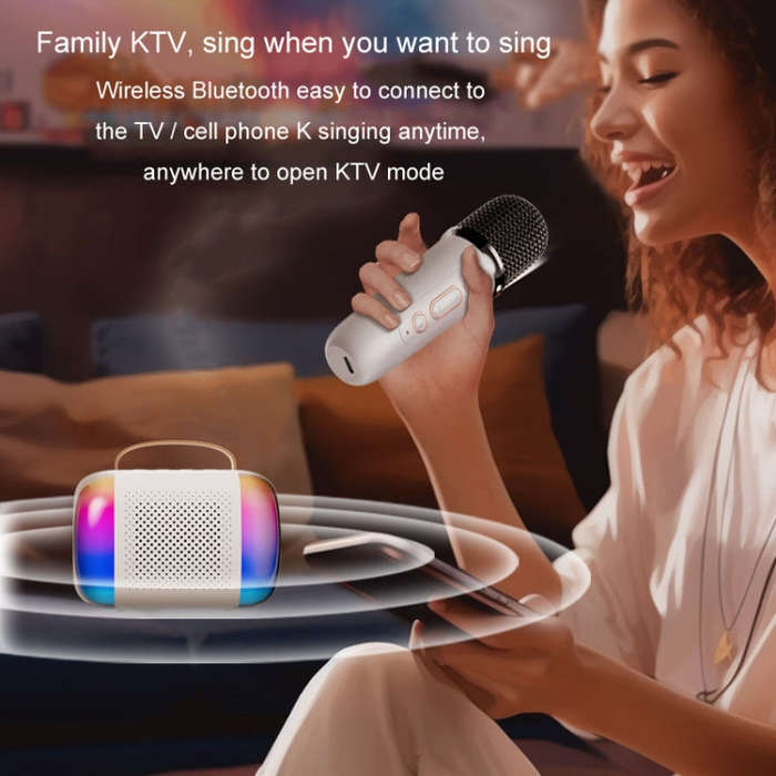 Y5 1 Microphone Portable Bluetooth Speaker Home And Outdoor Wireless Karaoke Audio(Black)