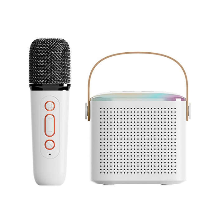 Home Portable Bluetooth Speaker Small Outdoor Karaoke Audio, Color: Y1 White(Monocular wheat)