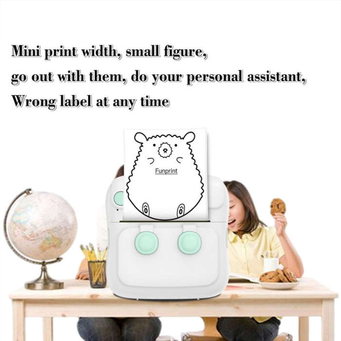 C22 Colorful Ambient Light Portable Mini Inkless Thermal Bluetooth Printer Error Question Label P...