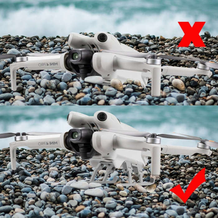 For DJI Mini 4 Pro Landing Gear Base Gimbal Protector Folding Booster Kickstand