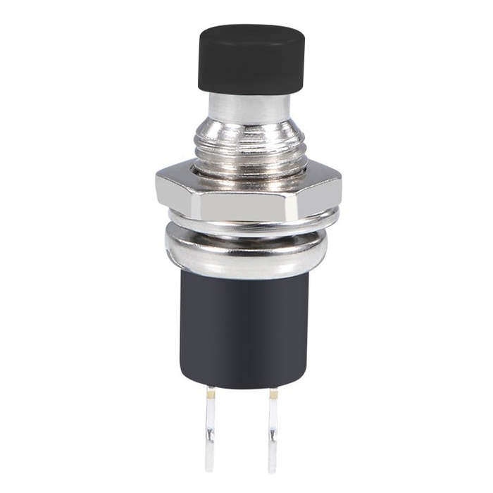 10 PCS 7mm Thread Multicolor 2 Pins Momentary Push Button Switch(Black)