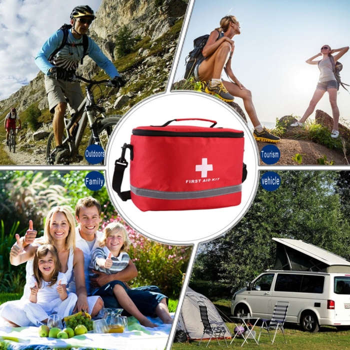 Outdoor First Aid Kit Sports Camping Bag Home Emergency Survival Package(Red)