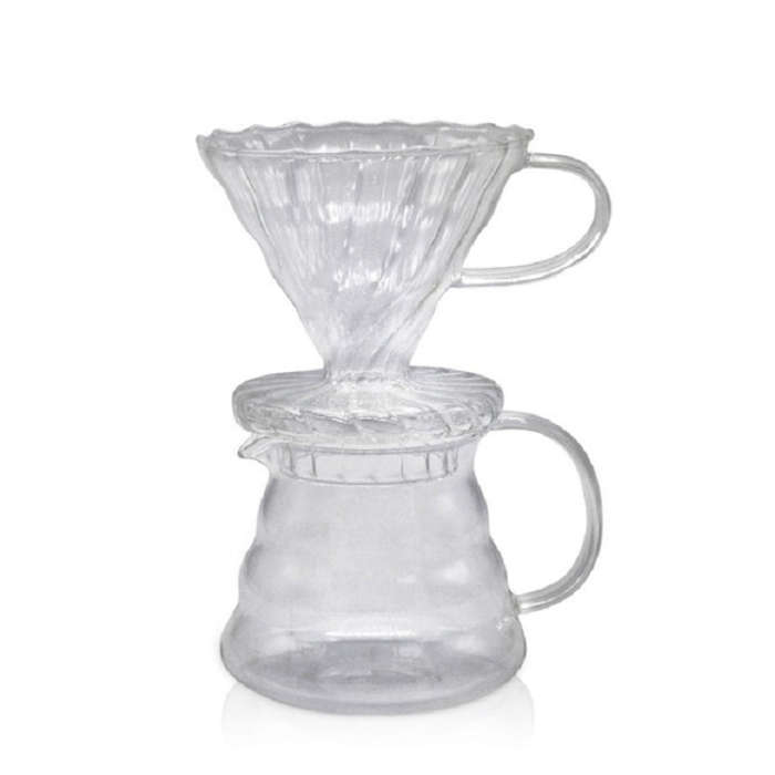 Heat-resistant Hand-made Coffee Glass Pot Cloud Coffee Sharing Pot, Specification:600ml Integrate...