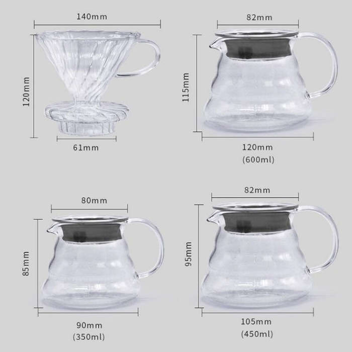 Heat-resistant Hand-made Coffee Glass Pot Cloud Coffee Sharing Pot, Specification:600ml Integrate...