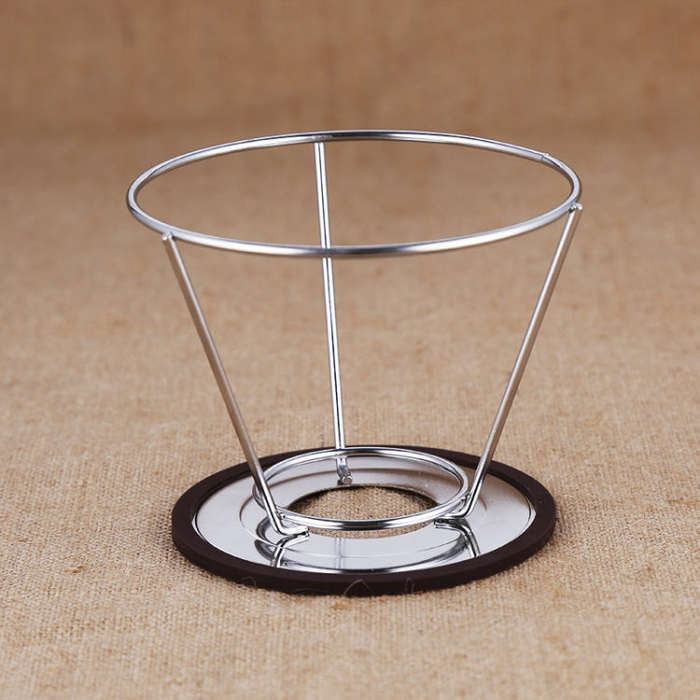 Stainless Steel Filter Cone Filter Cartridge Tea Coffee Free Paper Filter Cup(Silver)
