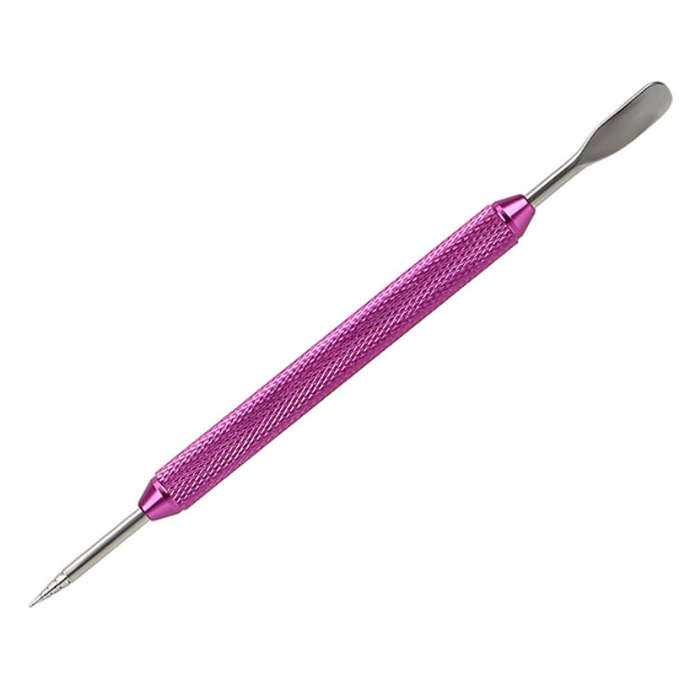 Fancy Coffee Pull Flower Needle Stainless Steel Carved Rod Crochet Flower Needle(Purple)