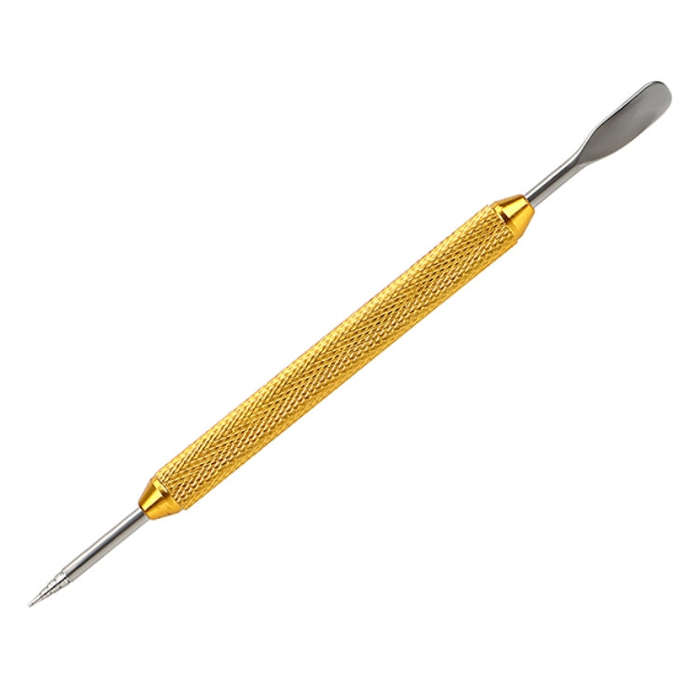 Fancy Coffee Pull Flower Needle Stainless Steel Carved Rod Crochet Flower Needle(Gold)
