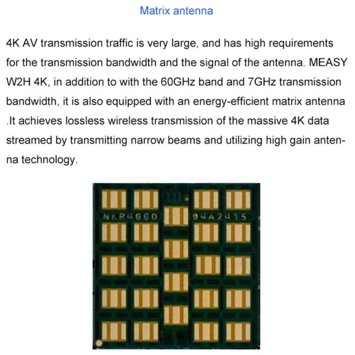 Measy W2H 60GHz 4K Ultra HD Wireless Transmission Kit, Transmission Distance: 30m, EU Plug