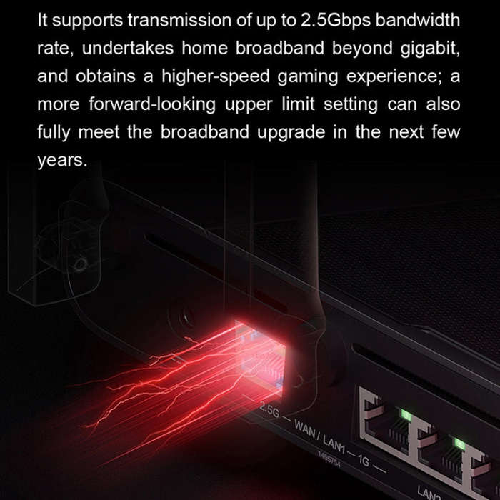 Original Xiaomi Redmi AX5400 WiFi 6 Gaming Router 160MHz 4K QAM, US Plug(Black)