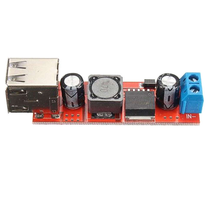 LDTR-WG0257 Dual USB 9V/12V/24V/36V to 5V Converter DC-DC 3A Step Down Power Module (Red)