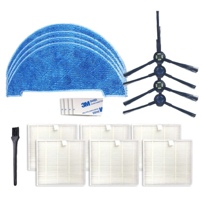 XI278 2 Pairs I258 Side Brush + 6 PCS I206 Filter + 4 PCS I262 Rag + 4 PCS G604 Magic Adhesive St...