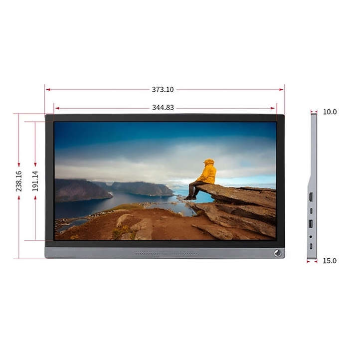 Waveshare 15.6 inch 1920x1080 Full HD Universal Portable IPS Touch Monitor, HD Port /Type-C