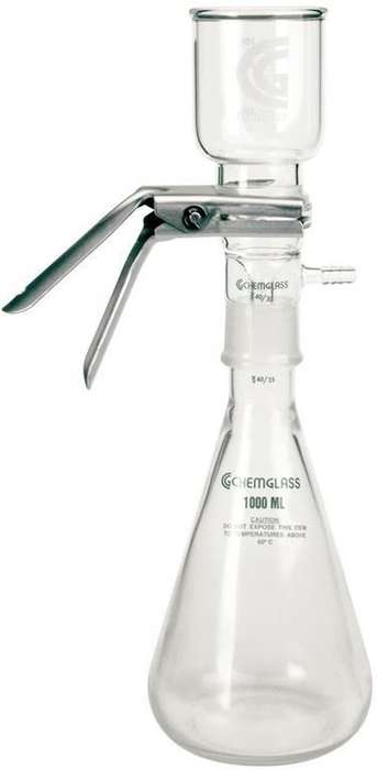 CHEMGLASS CG-1424-06 Filtering Flask Cap for Vacuum Filtration - 47mm Membranes, 40/35 Joint