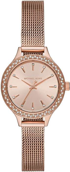 Authentic MICHAEL KORS Runway Crystal Accented Rose Gold Ladies Watch