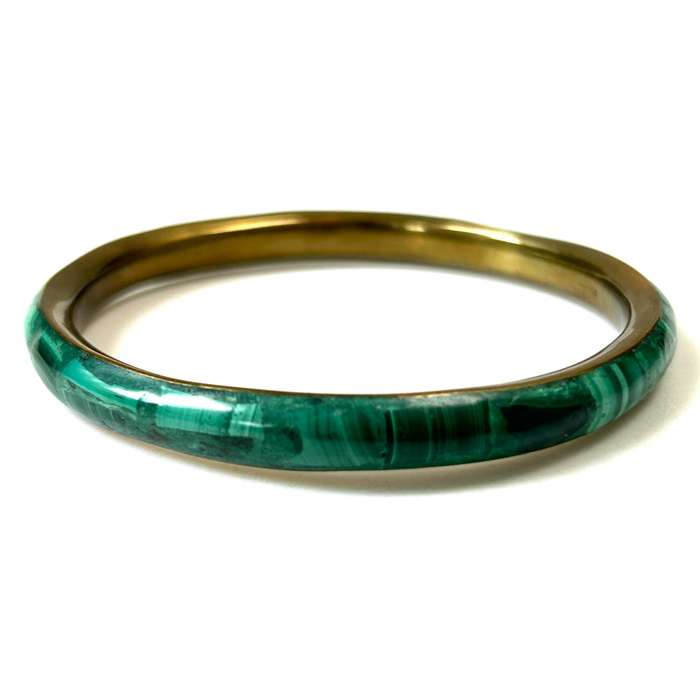 Vintage Malachite Bangle Bracelet