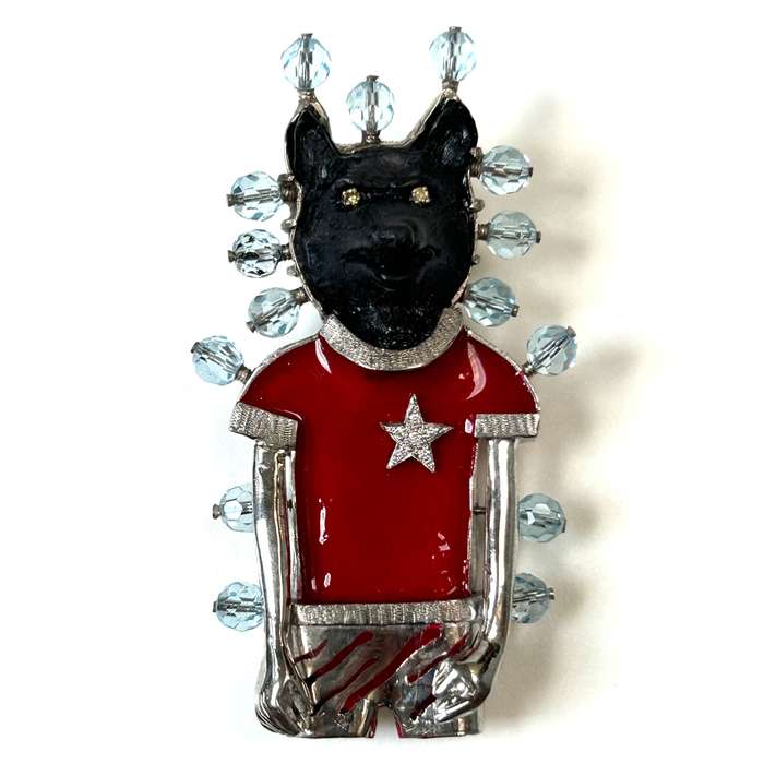 Diana Hyslop 18ct Gold, Diamond and Topaz Dog Star Brooch Pendant