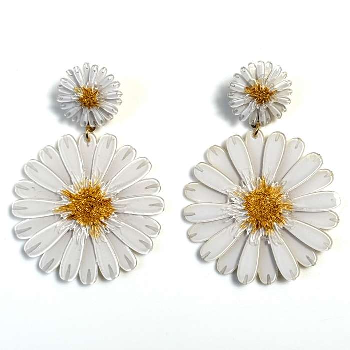 Large Cilea Bijoux Paris Daisy Drop Earrings