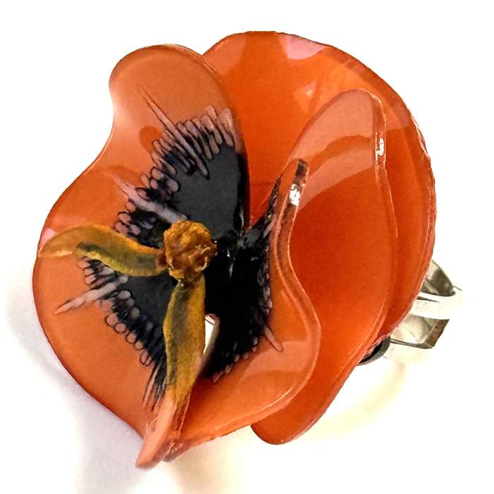 Cilea Bijoux Paris Pensee Flower Ring