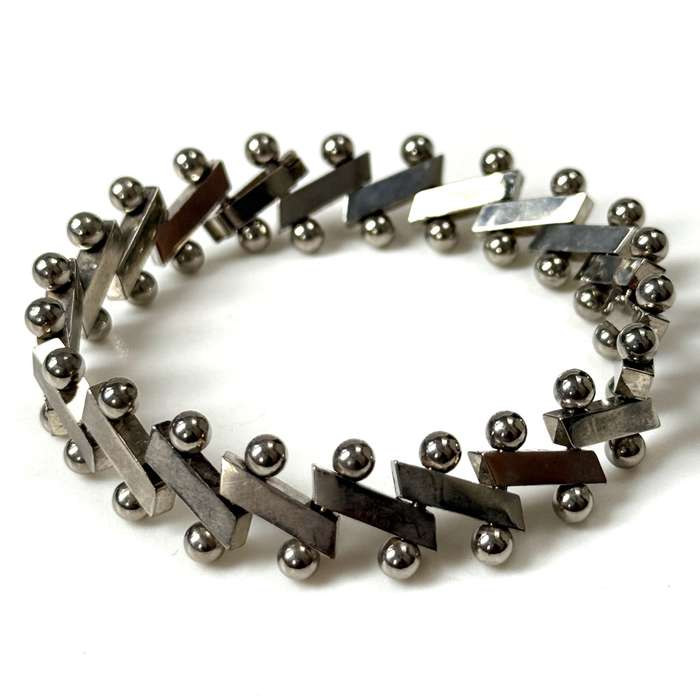 Vintage Geometric Sterling Silver Bracelet