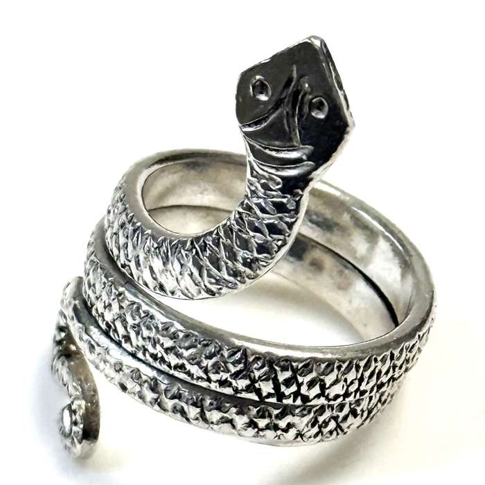 Vintage Handmade Sterling Silver Snake Ring