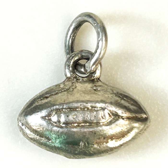 Miniature Silver Rugby Ball Charm Pendant