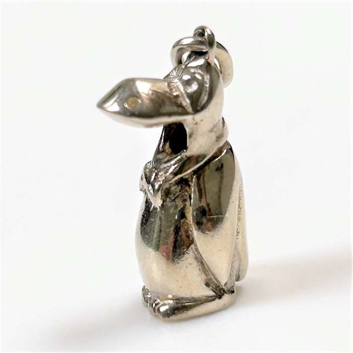 Miniature Silver Penguin Charm Pendant