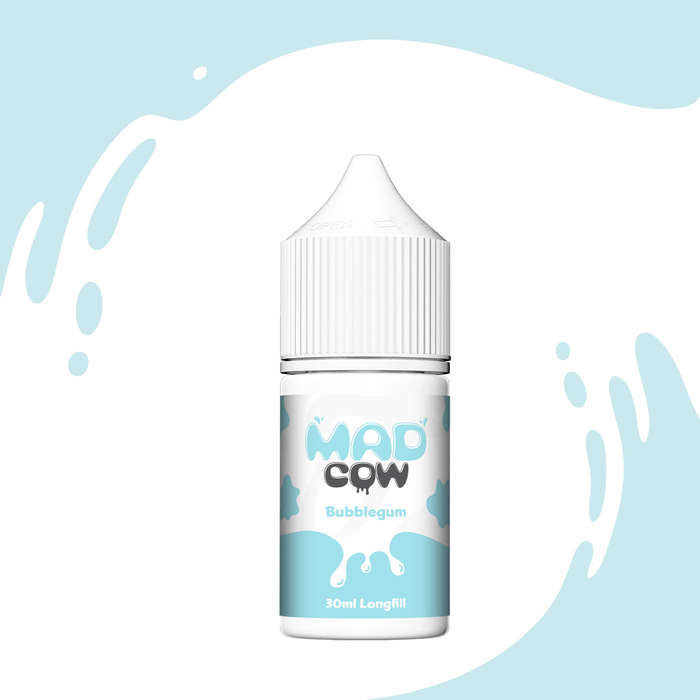 Mad Cow Salt Nic/MTL Longfill - Bubblegum Milkshake