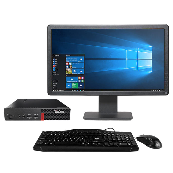 Lenovo ThinkCentre M710q Intel i3, 6th Gen Micro Desktop + 19" Monitor