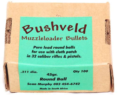 Bushveld Muzzleloader Round Balls .311 dia. 45gr - 100