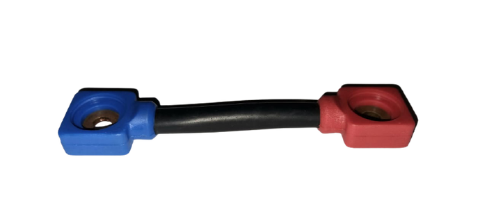 16mm2 Battery link with copper lugs - 8mm hole and plastic covers
