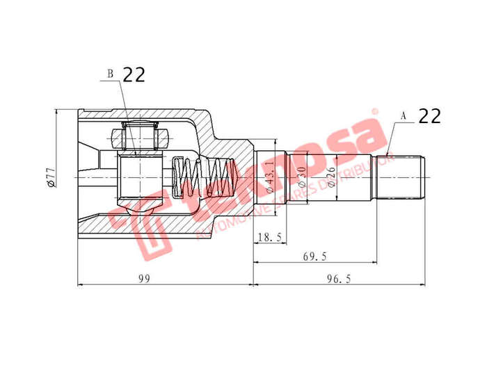 INNER CV JOINT - PT4002 (TEKNOSA)