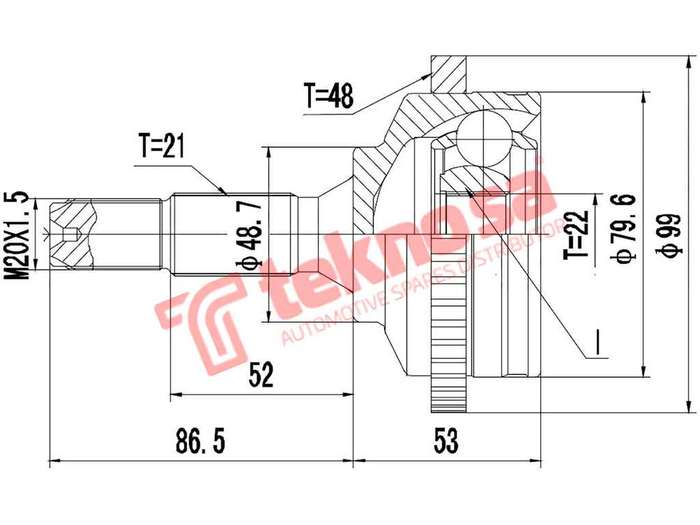OUTER CV JOINT - CT5721A (TEKNOSA)