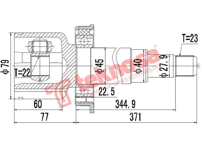 TEKNOSA FRONT LEFT - RIGHT INNER CV JOINT For MAZDA SOHO 1.6I (ROCAM)(16V 70KW) 00-04