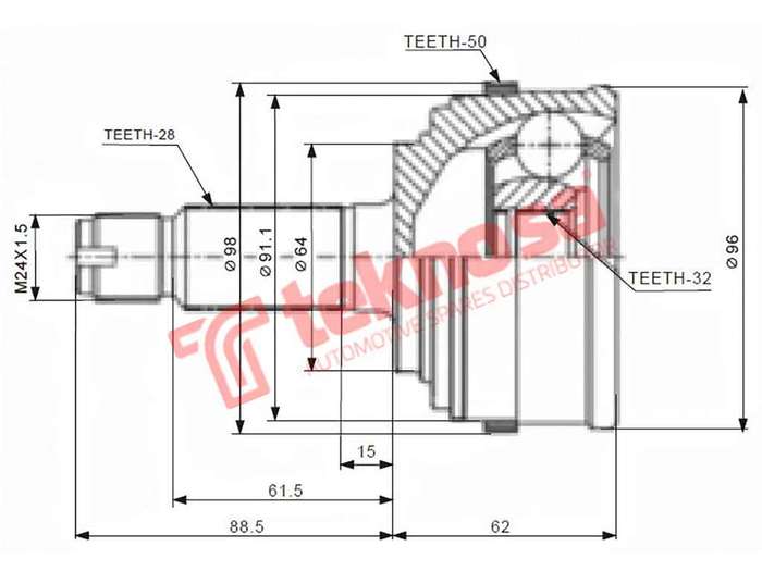 OUTER CV JOINT - HO5947A (TEKNOSA)
