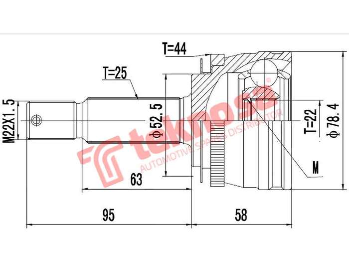 TEKNOSA FRONT LEFT - RIGHT OUTER CV JOINT For HYUNDAI ACCENT [3] 1.4 (G4EE)(16V 71KW) 05-10