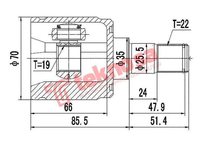 INNER CV JOINT - HY4010 (TEKNOSA)